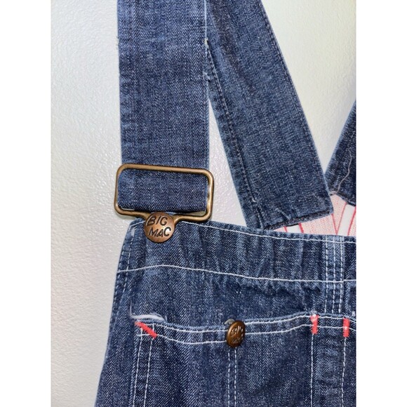 Vintage 90's Big Mac Denim Overalls Carpenter Workwear Wide Leg USA Made (S/M) - Picture 4 of 9